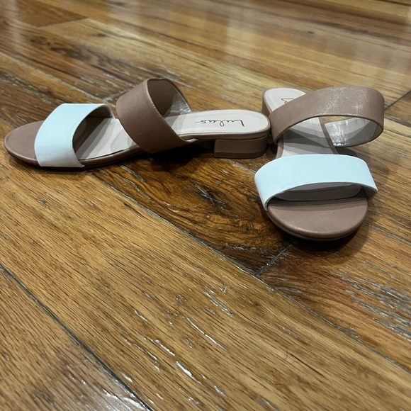 Lulus White and Nude Slide Sandals Size 8.5 - Picture 6 of 7